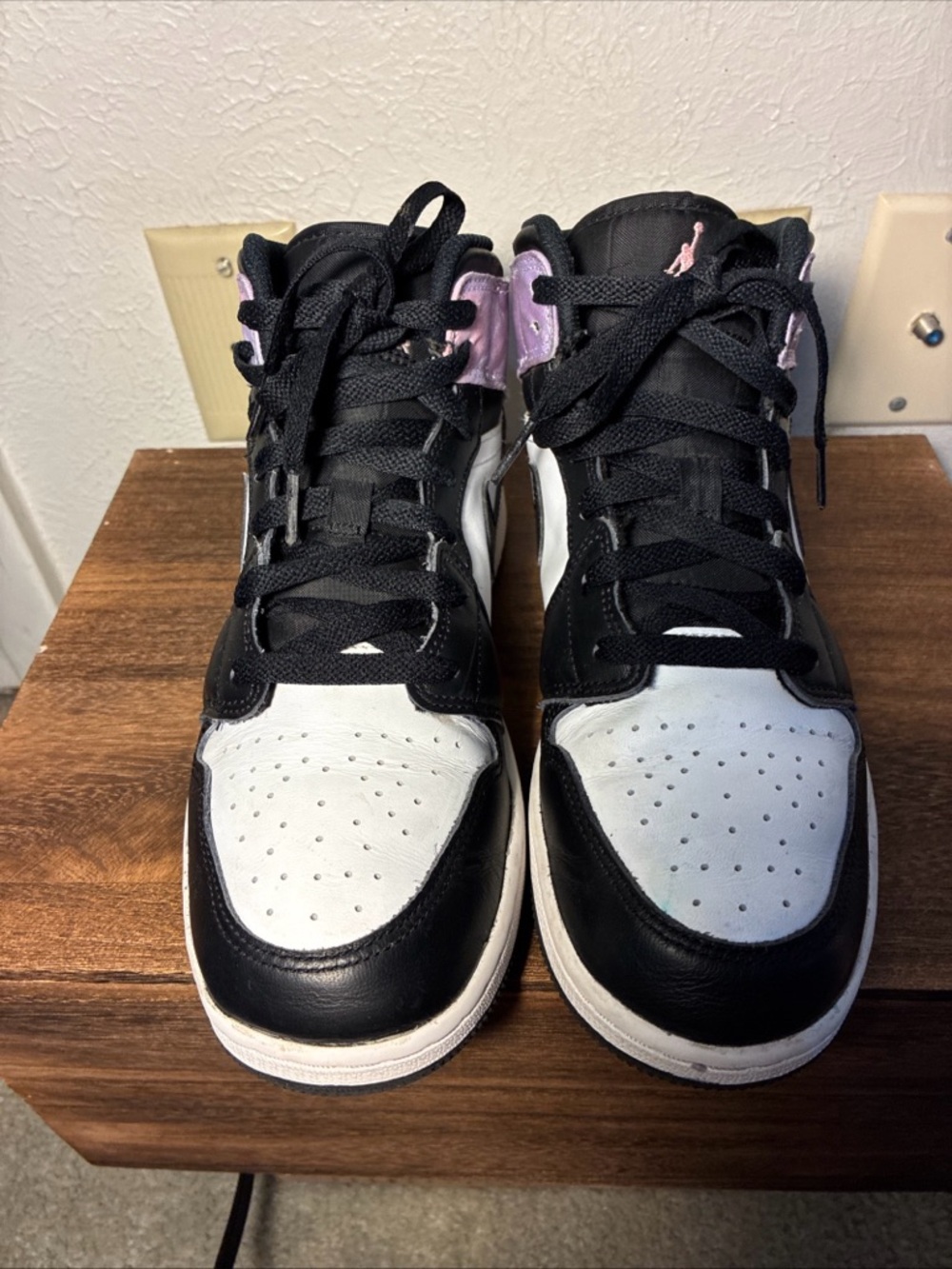Jordan Kids Black, White & Pink High-Top Sneakers